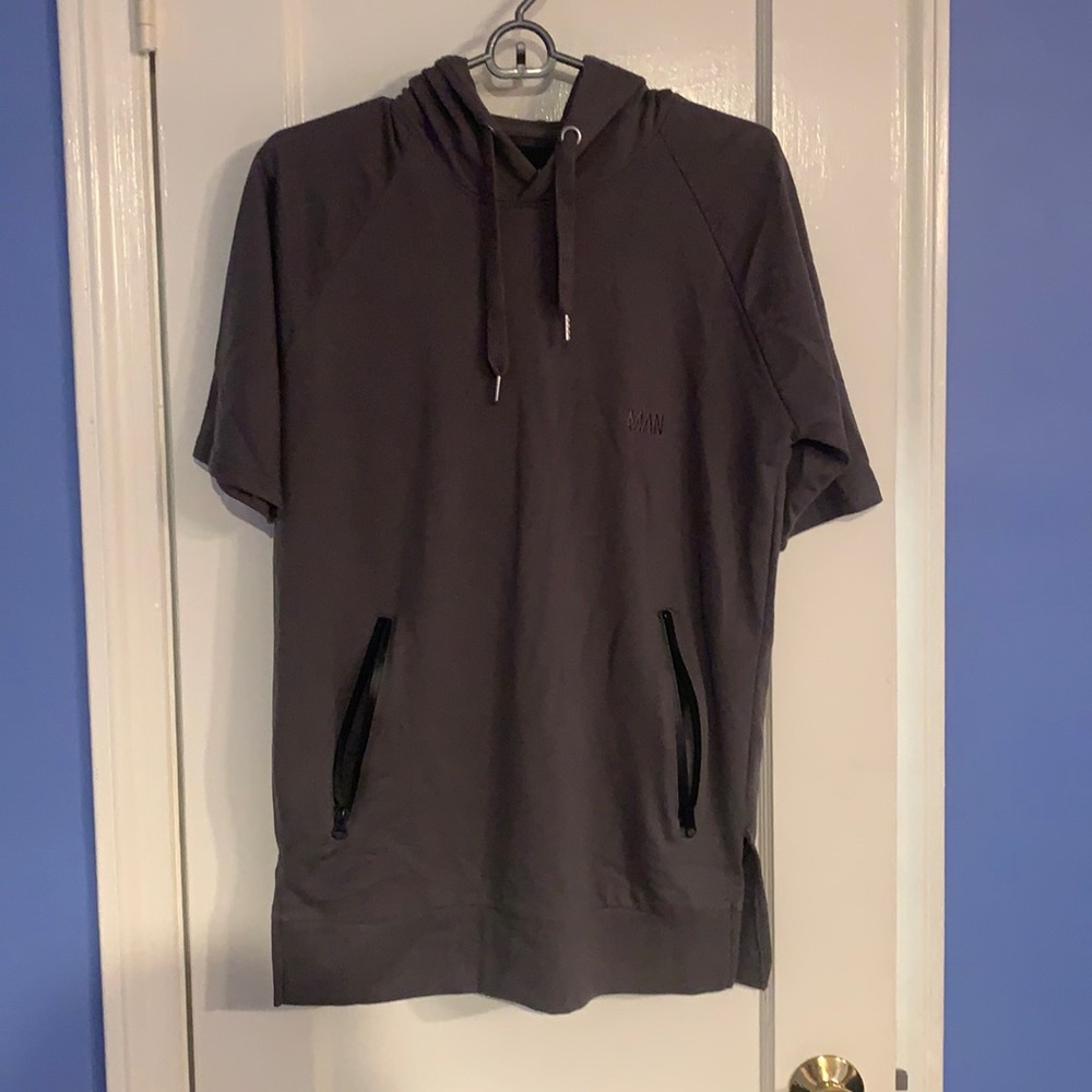 Boohoo Man Shortsleeve Grey Hoodie